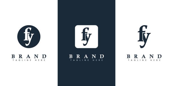 Modern and simple Lowercase FY Letter Logo, suitable for any business with FY or YF initials. - Vector, Image