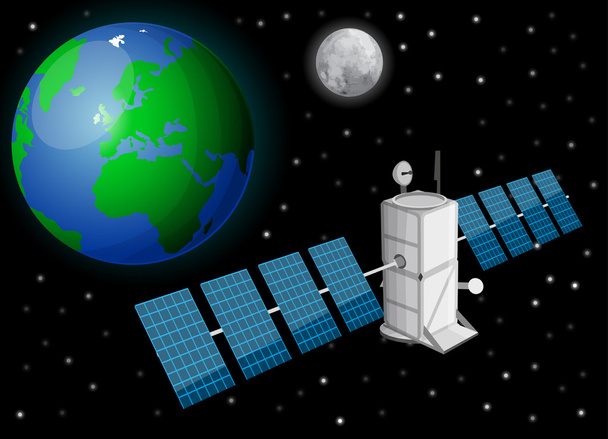 satelity w przestrzeni - Wektor, obraz