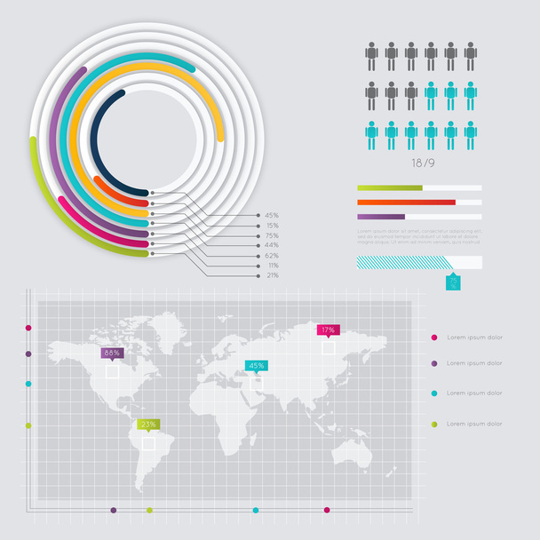 Set of infographics elements - Vektor, kép