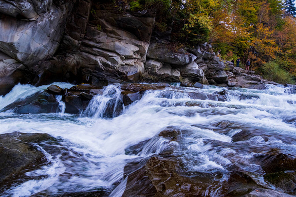 Yaremche waterfall, Prut mountain river in the Carpathians. Ukraine - Photo, Image