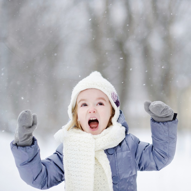 Girl having fun at winter - Foto, Imagen