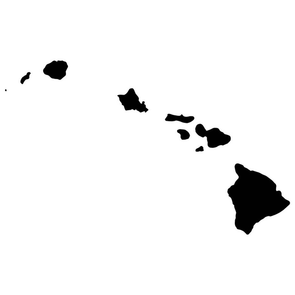 Kształt mapy Hawajów, Stany Zjednoczone Ameryki. Płaskie pojęcie ikona symbol wektor ilustracja . - Wektor, obraz
