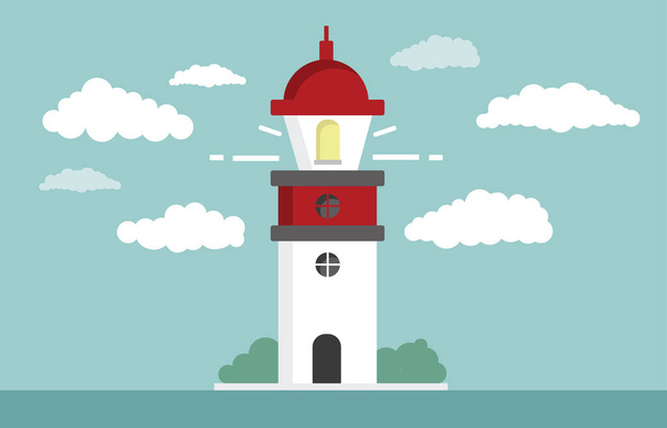 Lighthouse. Flat design, vector illustration. - Vector, Image