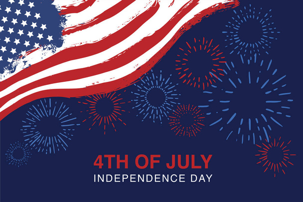 Гранж флаг США. День независимости США, 4 июля. - Вектор,изображение