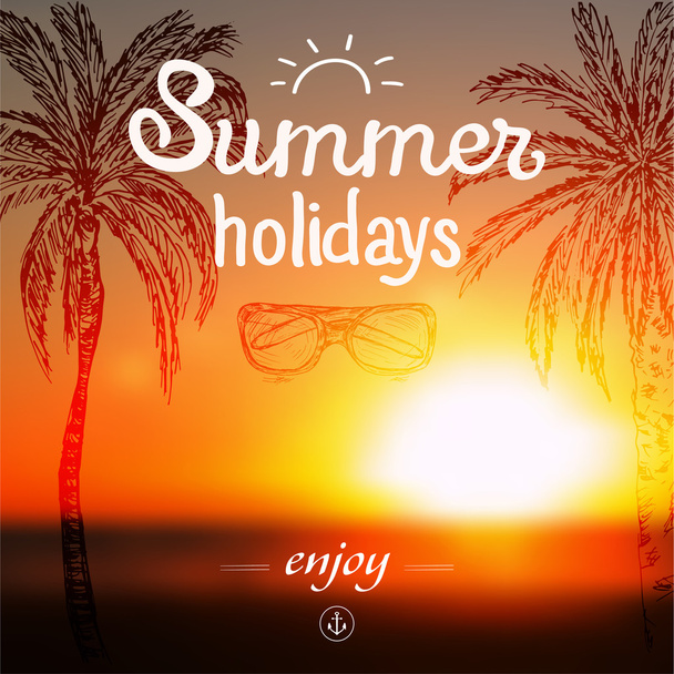 Summer vacation poster  - ベクター画像