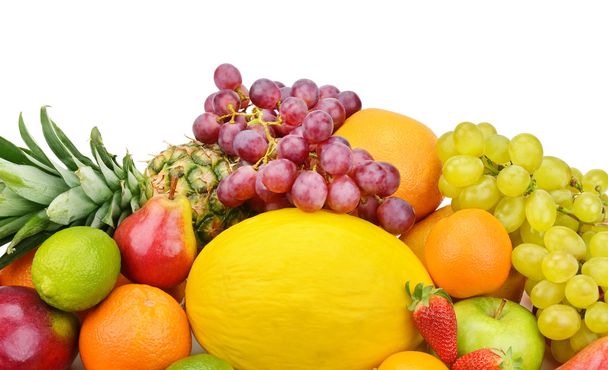 Set von Früchten isoliert auf weißem Hintergrund - Foto, Bild