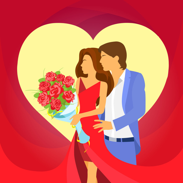Valentine day holiday couple - Vector, Image