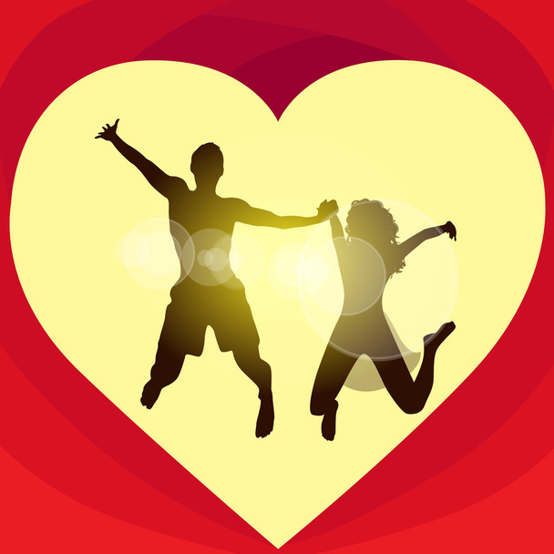 Couple in love in jumping - Vecteur, image