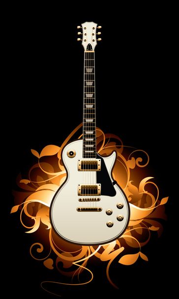 Abstract with electric guitar - Vector, afbeelding
