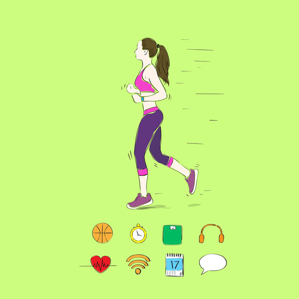 Sport woman jogging - Vector, imagen