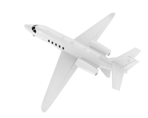 3d model  illustration of white airplane Cessna isolated on light background - Photo, Image