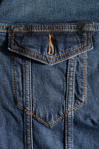 Close up of Denim Jacket Packet - Photo, Image