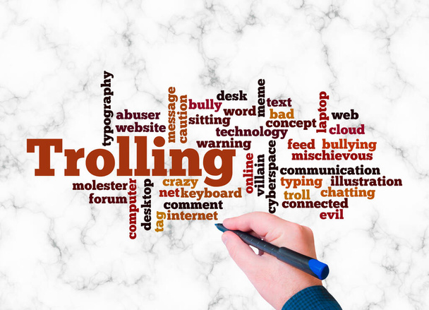 Word Cloud with TROLLING concept create with text only. - Foto, imagen