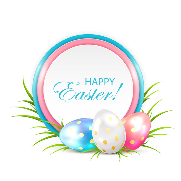 Easter eggs with card - Вектор,изображение