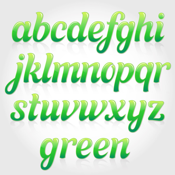 Eco green italic font - Вектор, зображення