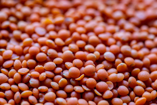 close-up de lentilhas vermelhas descascadas - Foto, Imagem