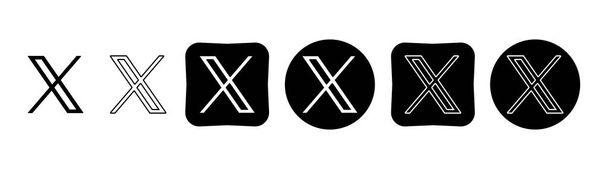 Νέο Twitter εναντίον x.com. Μάσκα Ήλον. δημοφιλές εικονίδιο κουμπιού κοινωνικών μέσων, λογότυπο άμεσου αγγελιοφόρου του Twitter. Εκδοτικός φορέας - Διάνυσμα, εικόνα
