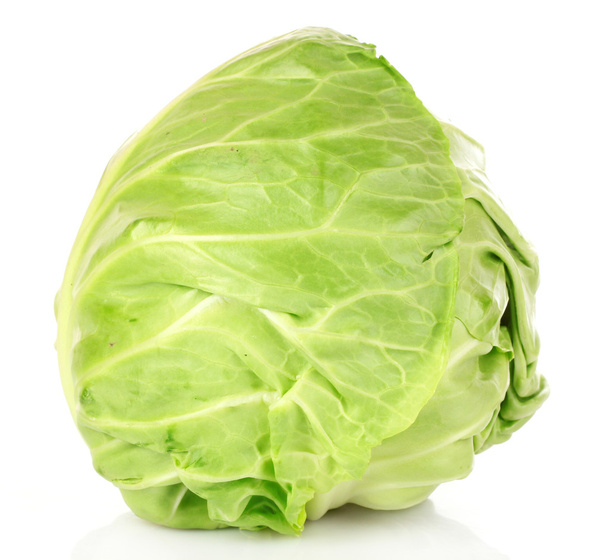 Green cabbage isolated on white background - Фото, зображення