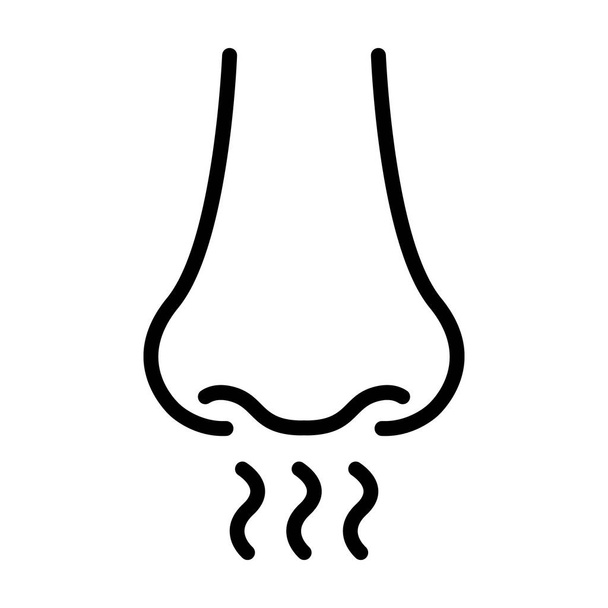 Nose. Smell sense icon in linear style. - Vector, Image