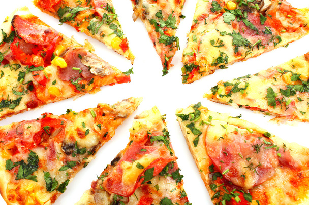 Tasty Italian pizza over white - Zdjęcie, obraz