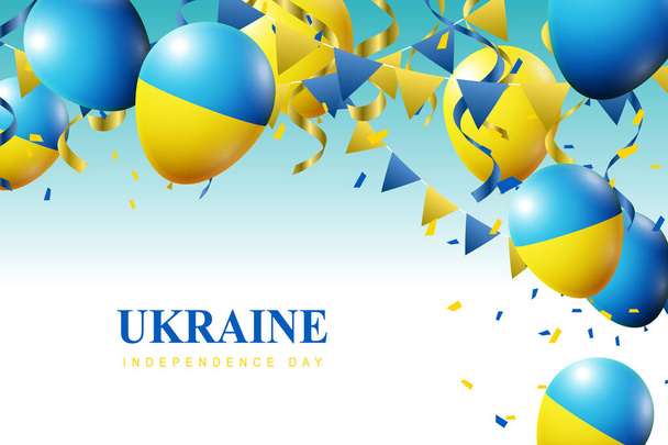 Ucrania Fondo Día de la Independencia. Conocimiento Histórico Cívico. Ilustración vectorial. - Vector, imagen