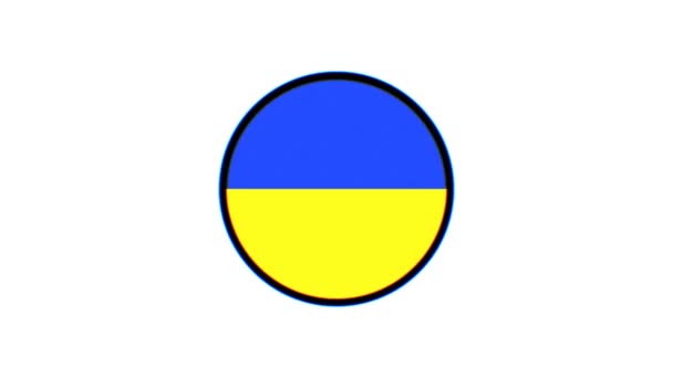 Ukrayna bayrak hareketi grafikleri. Beyaz arkaplan üzerinde Bulanık etkisi olan Ukrayna bayrağı - Video, Çekim