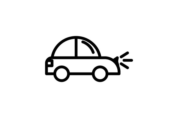 Mini-auto, Kleine auto, Compacte vectorlijn pictogram - Vector, afbeelding