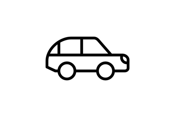 Mini autó, kis autó, kompakt vektor vonal ikon - Vektor, kép