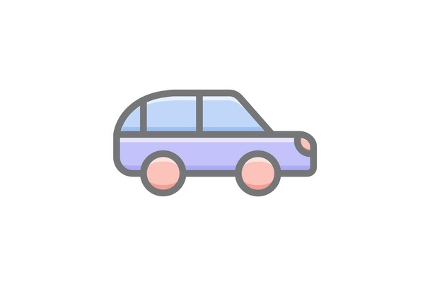 Mini araba, küçük araba, kompakt vektör muhteşem doldurma simgesi - Vektör, Görsel