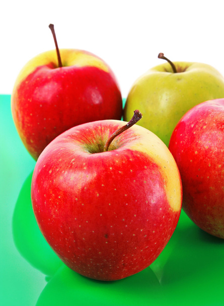 Juicy red apple on green - Photo, Image