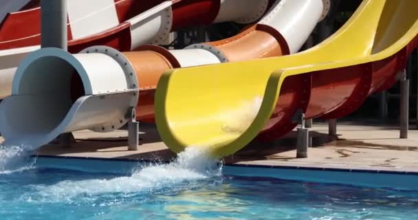 Man has fun riding in water park summer vacation. Extreme vacation for adults in water park - Footage, Video
