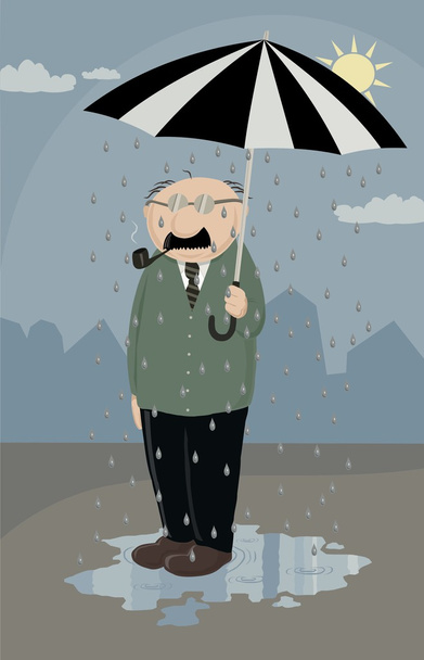 Esernyő eső ember - Vektor, kép