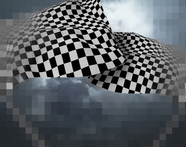 Two large Checkered Flag - Photo, Image