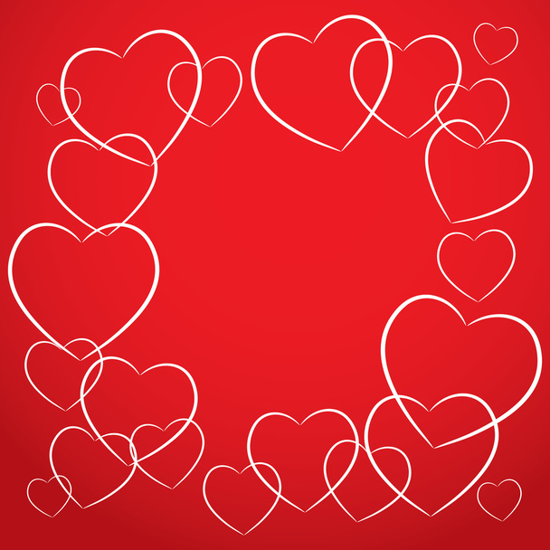 white heart on red background. card desig vector - Vettoriali, immagini