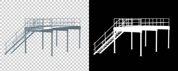 Industrial platform isolated on black and transparent background. 3d rendering - illustration - Photo, Image