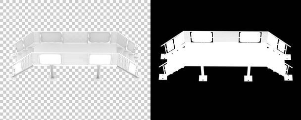 Teollinen alusta eristetty mustalla ja läpinäkyvällä taustalla. 3d-renderointi - kuvitus - Valokuva, kuva