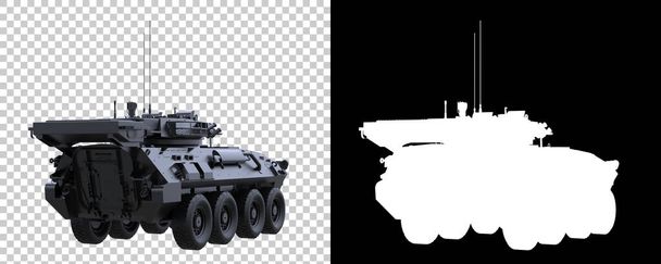 Військова машина на білому тлі. 3d візуалізація - ілюстрація - Фото, зображення