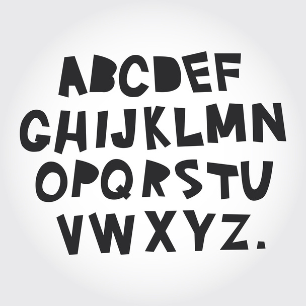 alphabet  from A to Z. Set black letters on white background. Vector  - Vector, imagen