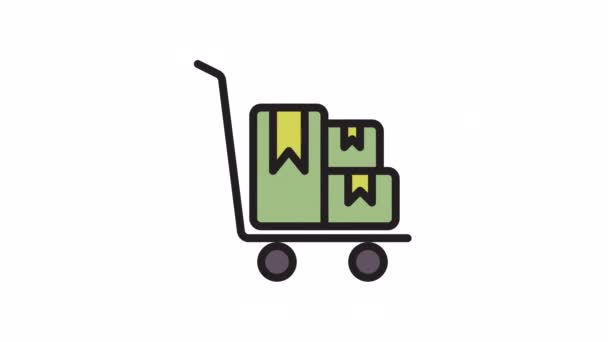Trolley, Delivery Service animated icon on transparent background. - Footage, Video