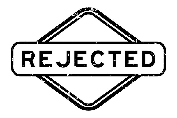 Grunge schwarz abgelehnt Wort Gummidichtung Stempel auf weißem Hintergrund - Vektor, Bild