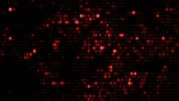 Abstraktní červený počítač hex kód full-frame pozadí. Koncepce binární šifrovací technologie algoritmus obrazovka ilustrace pro hud design a umělé inteligence stroj učení design šablony. - Fotografie, Obrázek