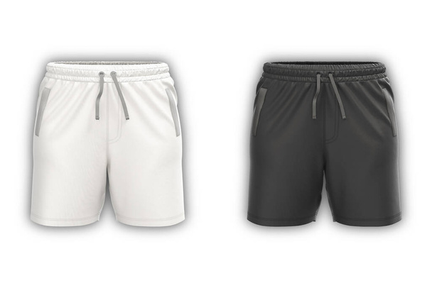 Men's swim shorts mockup isolated on white background.3d rendering. - Photo, Image