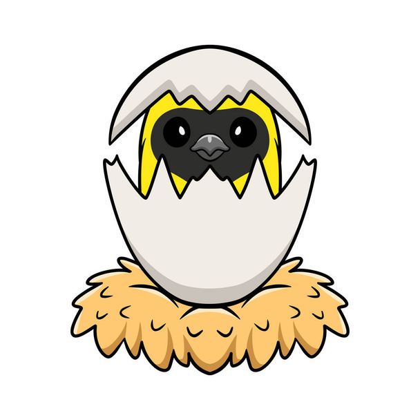 Vektorové ilustrace roztomilé tkalcovské pták karikatura uvnitř z vejce - Vektor, obrázek