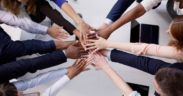 Diverse Business Team Stacking Hand. Group Pledge - Fotografie, Obrázek