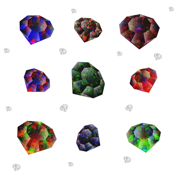 Diamantes de imitación sobre un fondo blanco
 - Vector, imagen