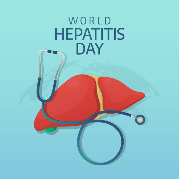 vektori graafinen maailman hepatiitti päivä hyvä maailman hepatiitti päivä juhla. litteä muotoilu. flyer design.flat kuva. - Vektori, kuva