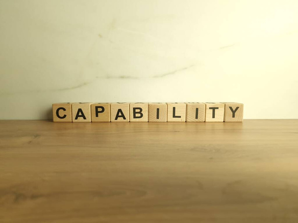 Word capability from wooden blocks. Business concept - Photo, Image