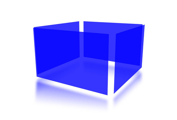 Blue Insertar informe o plantilla en blanco de captura de pantalla para diseños de presentación y diseño. Representación 3D. Imagen generada digitalmente. Aislado sobre fondo blanco. - Foto, imagen