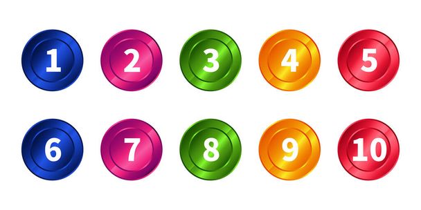 3d красочные номера от 1 до 10 коллекция - Вектор,изображение
