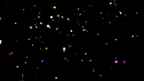 Kolorowe Confetti Falling on Alpha Screen to piękne, animowane konfetti spadające na kanał alfa, który może być wykorzystywany w różnych projektach. Idealny do tła lub płaskich produktów projektowych. - Materiał filmowy, wideo